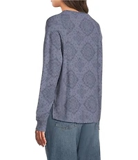 Lucky Brand Cloud Knit Crew Neck Long Sleeve Top