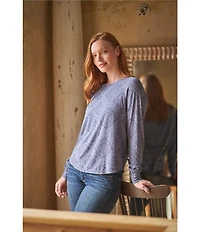 Lucky Brand Cloud Knit Crew Neck Long Sleeve Top