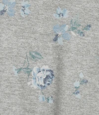 Lucky Brand Cloud Knit Diamond Print Round Neck Long Sleeve Top