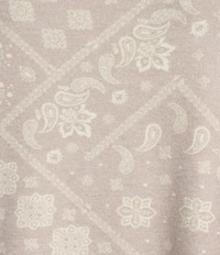 Lucky Brand Cloud Paisley Knit Crew Neck Long Sleeve Top
