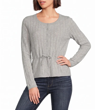 Lucky Brand Cloud Soft Baby Doll Knit Crew Neck Long Sleeve Cardigan