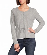 Lucky Brand Cloud Soft Baby Doll Knit Crew Neck Long Sleeve Cardigan