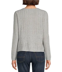 Lucky Brand Cloud Soft Baby Doll Knit Crew Neck Long Sleeve Cardigan