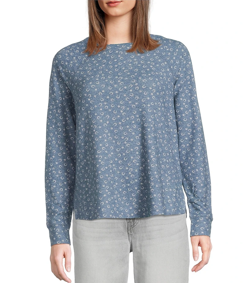 Lucky Brand Cloud Soft Knit Crew Neck Long Sleeve Top