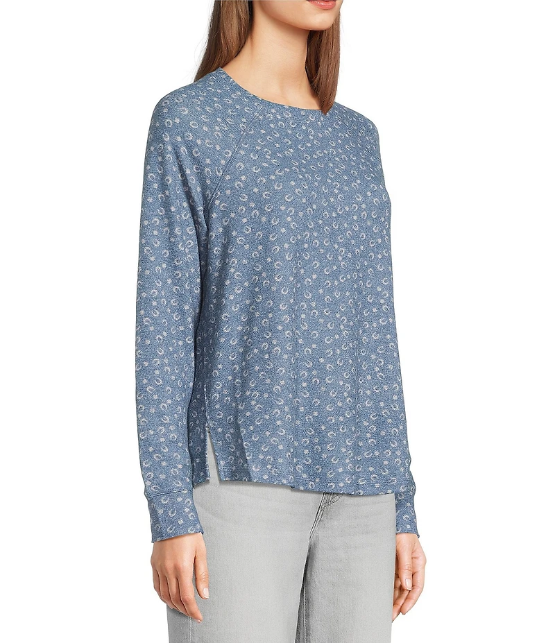 Lucky Brand Cloud Soft Knit Crew Neck Long Sleeve Top