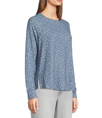 Lucky Brand Cloud Soft Knit Crew Neck Long Sleeve Top