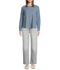 Lucky Brand Cloud Soft Knit Crew Neck Long Sleeve Top