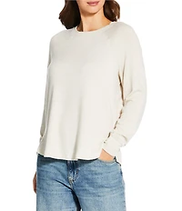 Lucky Brand Cloud Soft Stretch Knit Crew Neck Long Sleeve Top