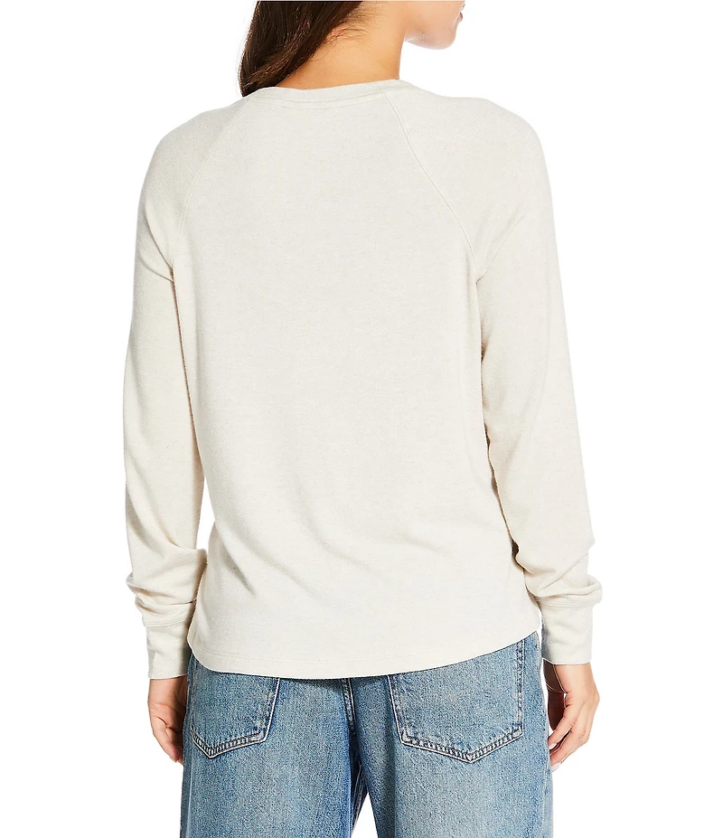 Lucky Brand Cloud Soft Stretch Knit Crew Neck Long Sleeve Top