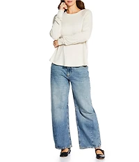 Lucky Brand Cloud Soft Stretch Knit Crew Neck Long Sleeve Top