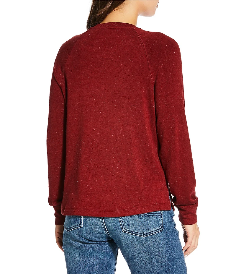 Lucky Brand Cloud Soft Stretch Knit Crew Neck Long Sleeve Top