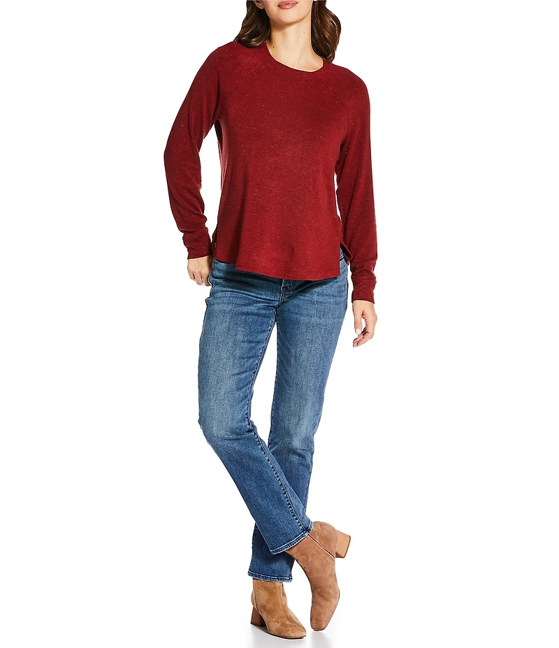 Lucky Brand Cloud Soft Stretch Knit Crew Neck Long Sleeve Top
