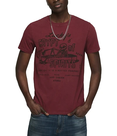 Lucky Brand Coffin/Skeleton Graphic Short Sleeve T-Shirt