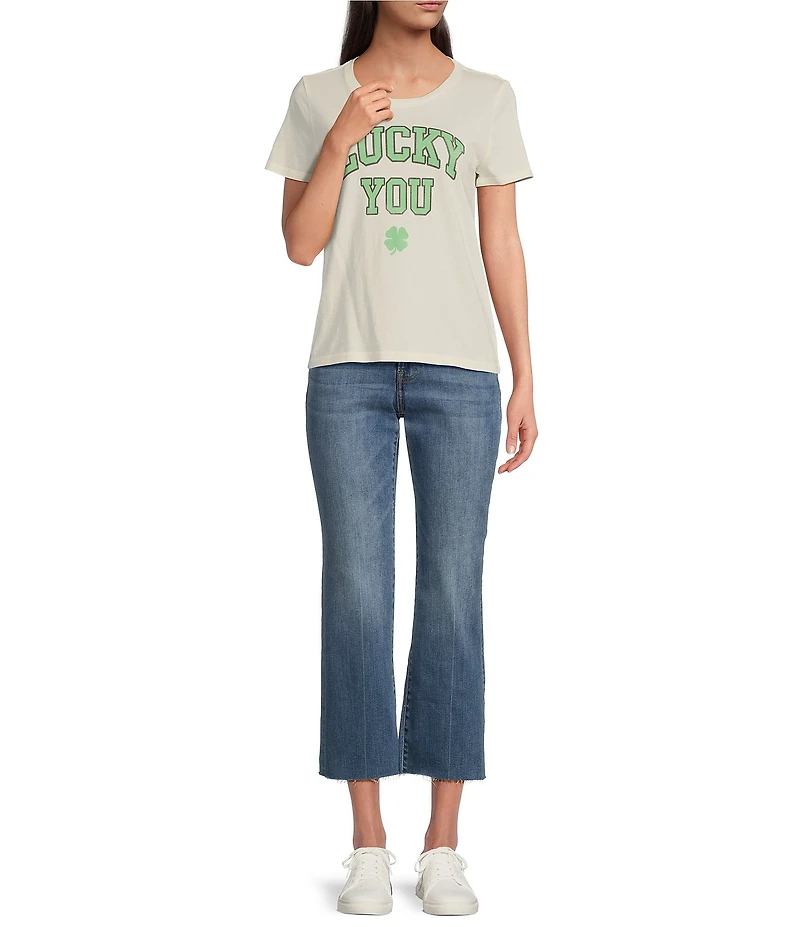 Lucky Brand Crew Neck Short Sleeve Lucky You Graphic T-Shirt