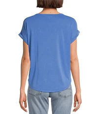 Lucky Brand Scoop Neck Short Sleeve Slouchy Round Hem T-Shirt
