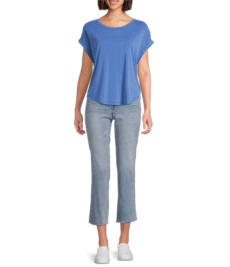 Lucky Brand Scoop Neck Short Sleeve Slouchy Round Hem T-Shirt