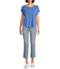 Lucky Brand Scoop Neck Short Sleeve Slouchy Round Hem T-Shirt