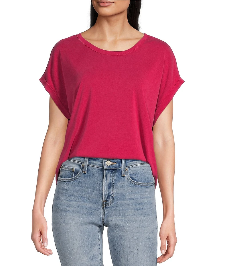 Lucky Brand Scoop Neck Short Sleeve Slouchy Round Hem T-Shirt