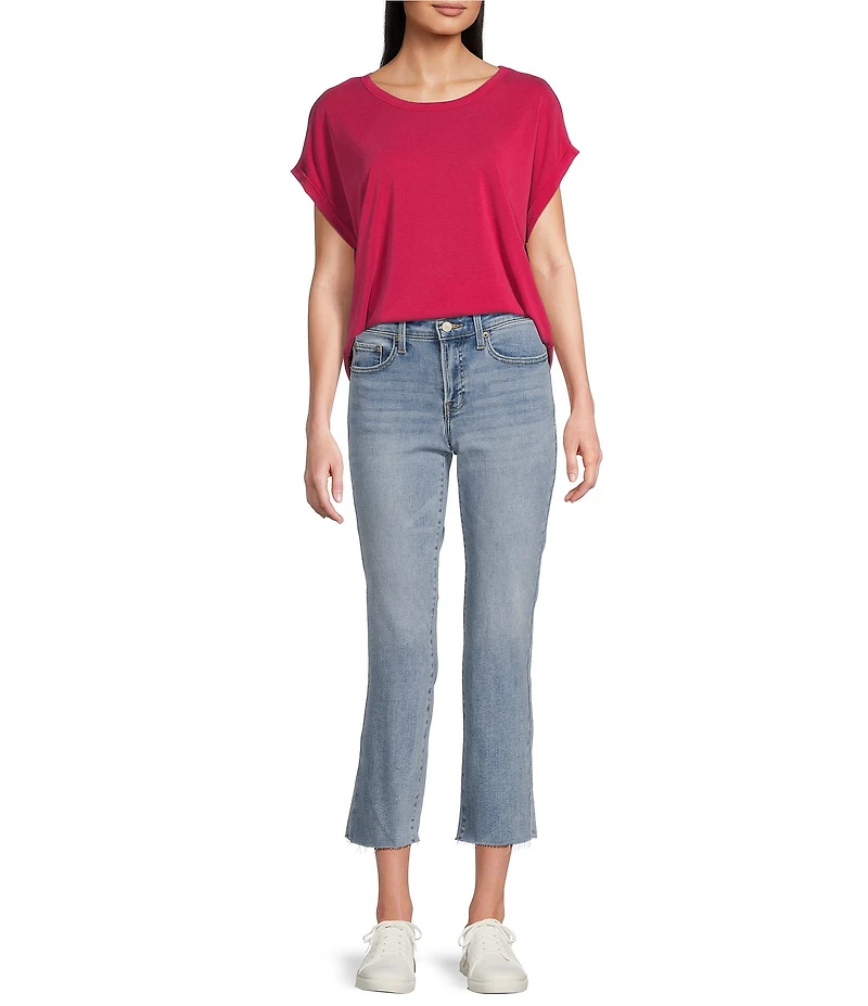 Lucky Brand Scoop Neck Short Sleeve Slouchy Round Hem T-Shirt