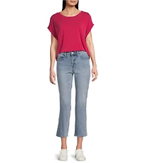 Lucky Brand Scoop Neck Short Sleeve Slouchy Round Hem T-Shirt