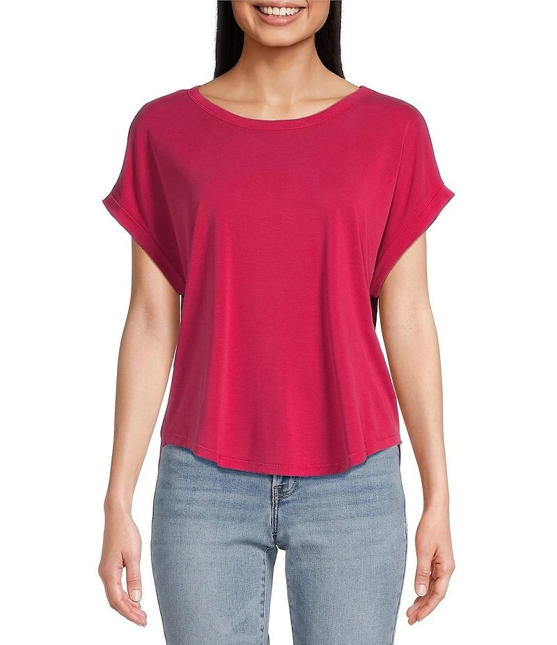Lucky Brand Scoop Neck Short Sleeve Slouchy Round Hem T-Shirt