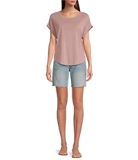 Lucky Brand Scoop Neck Short Sleeve Slouchy Round Hem T-Shirt