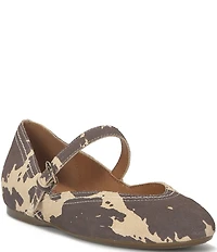 Lucky Brand Cyrena Cow Print Mary Jane Flats