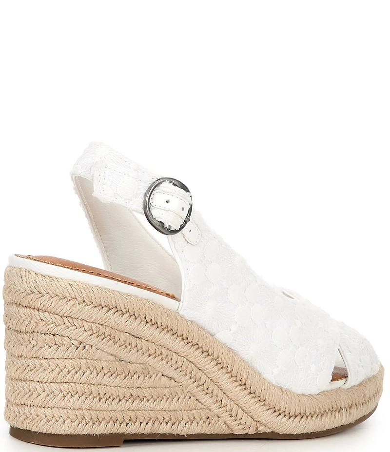 Lucky Brand Cyrila Embroidered Slingback Espadrille Wedge Sandals