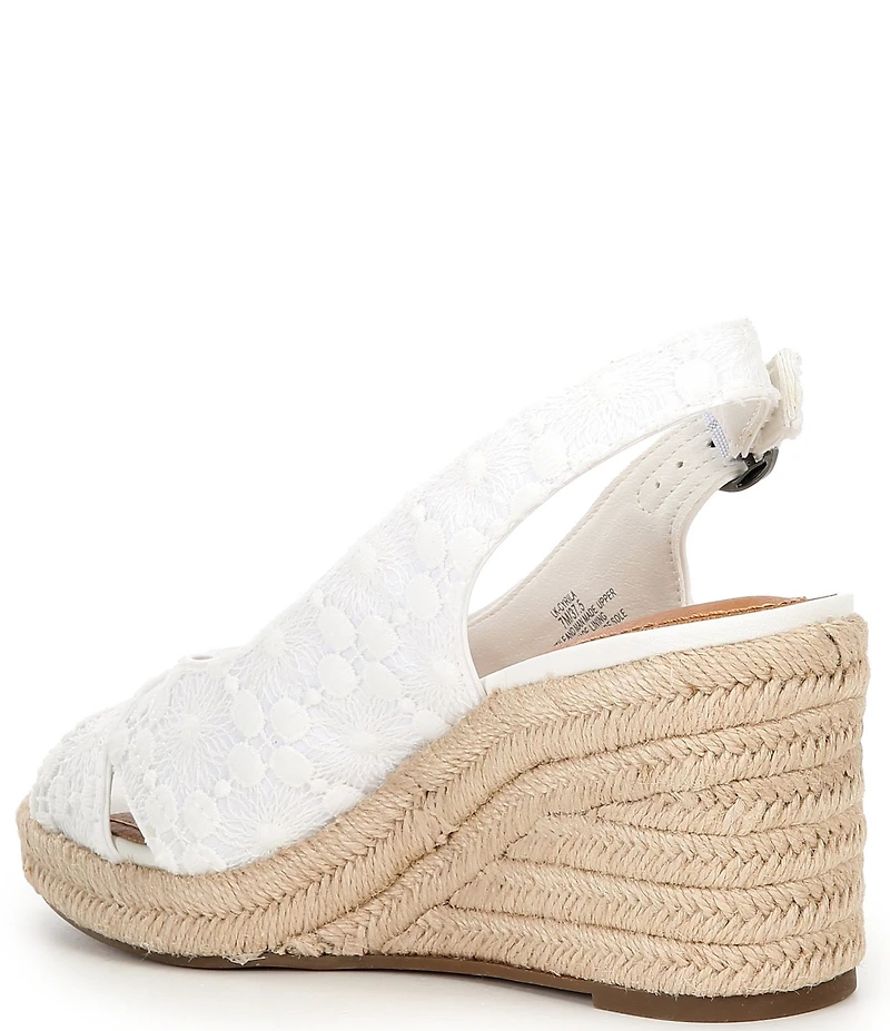 Lucky Brand Cyrila Embroidered Slingback Espadrille Wedge Sandals