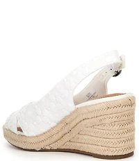 Lucky Brand Cyrila Embroidered Slingback Espadrille Wedge Sandals