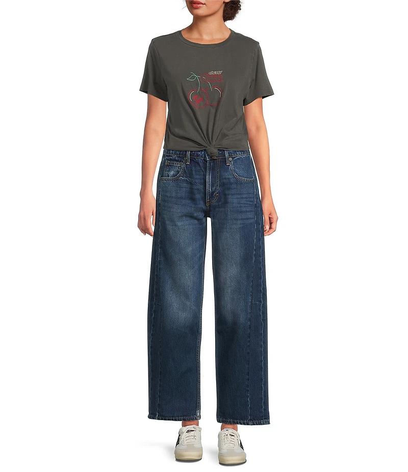 Lucky Brand Denim Barrel Leg Cropped Jeans