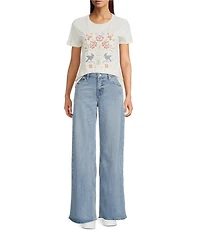Lucky Brand Denim Luxe Palazzo High Rise Wide Leg Full Length Jeans