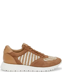Lucky Brand Deva Woven Leather Lace Up Sneakers