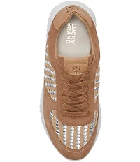 Lucky Brand Deva Woven Leather Lace Up Sneakers