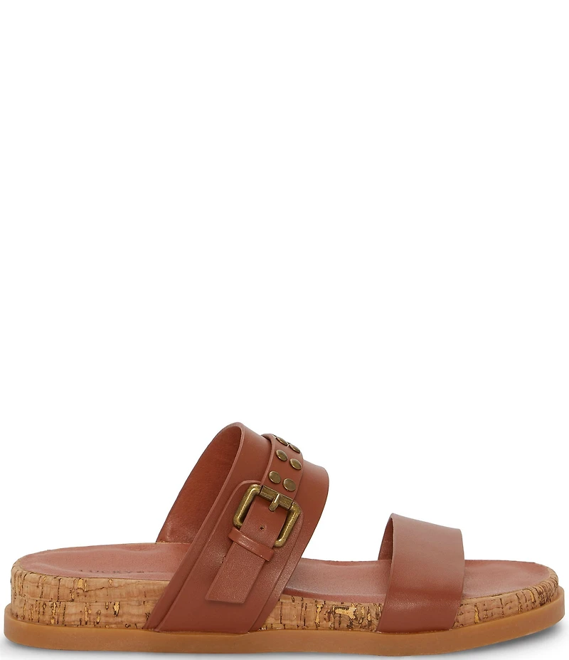 Lucky Brand Dineesa Studded Leather Double Band Flat Sandals