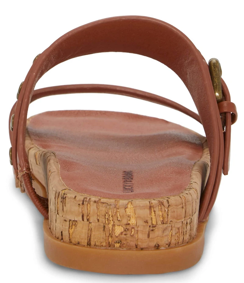 Lucky Brand Dineesa Studded Leather Double Band Flat Sandals