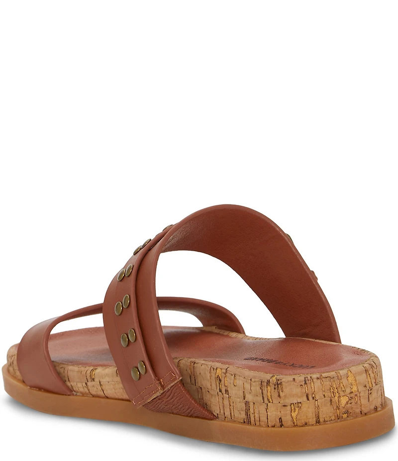 Lucky Brand Dineesa Studded Leather Double Band Flat Sandals