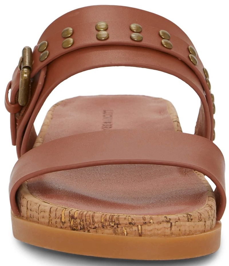 Lucky Brand Dineesa Studded Leather Double Band Flat Sandals