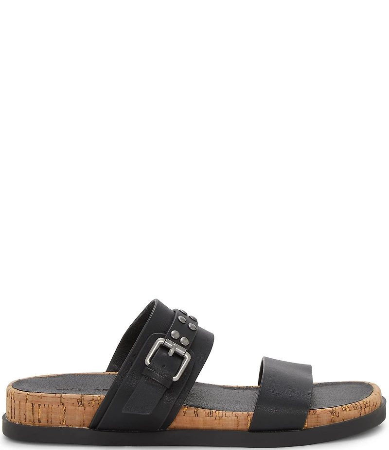 Lucky Brand Dineesa Studded Leather Double Band Flat Sandals