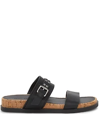 Lucky Brand Dineesa Studded Leather Double Band Flat Sandals