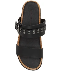 Lucky Brand Dineesa Studded Leather Double Band Flat Sandals