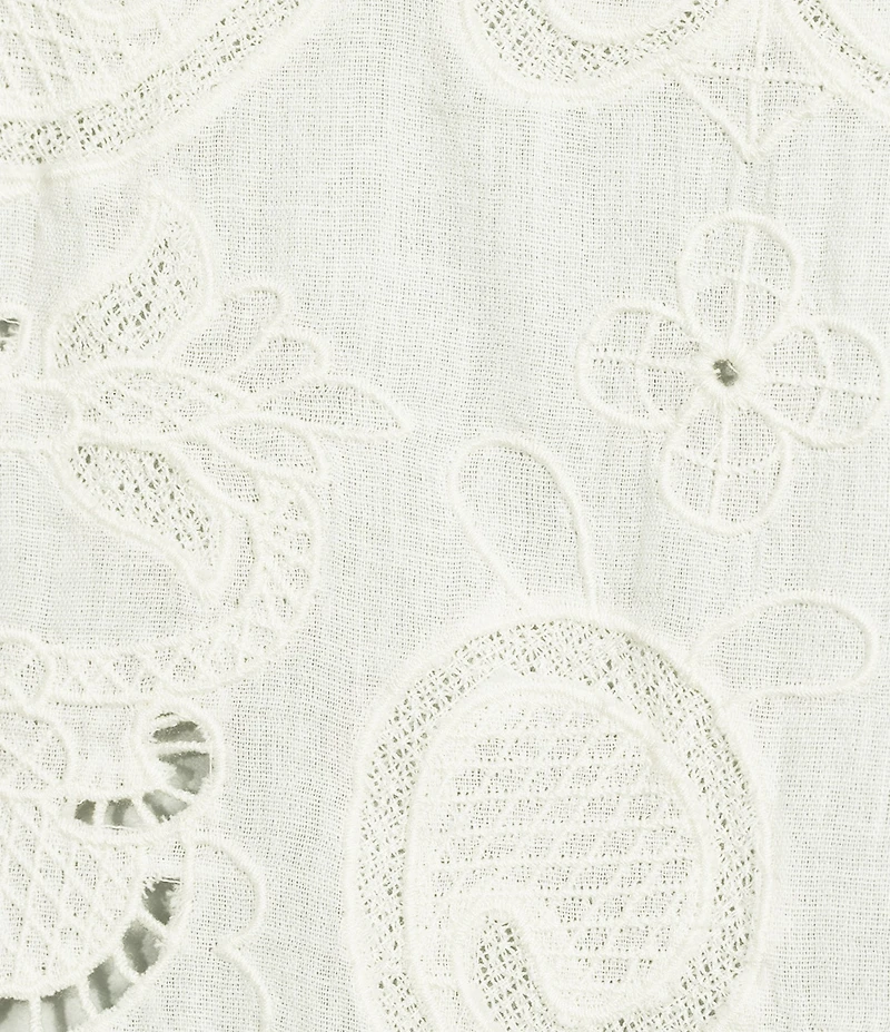 Lucky Brand Festival Fly Away Lace Round Neck Sleeveless Top