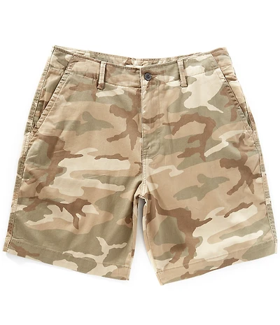 Lucky Brand Flat Front Camouflage Printed 9#double; Twill Shorts