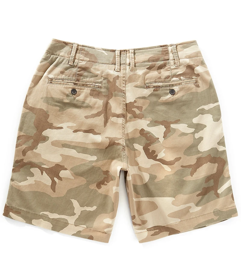 Lucky Brand Flat Front Camouflage Printed 9#double; Twill Shorts
