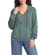 Lucky Brand Fleece Hoodie Long Sleeve Top