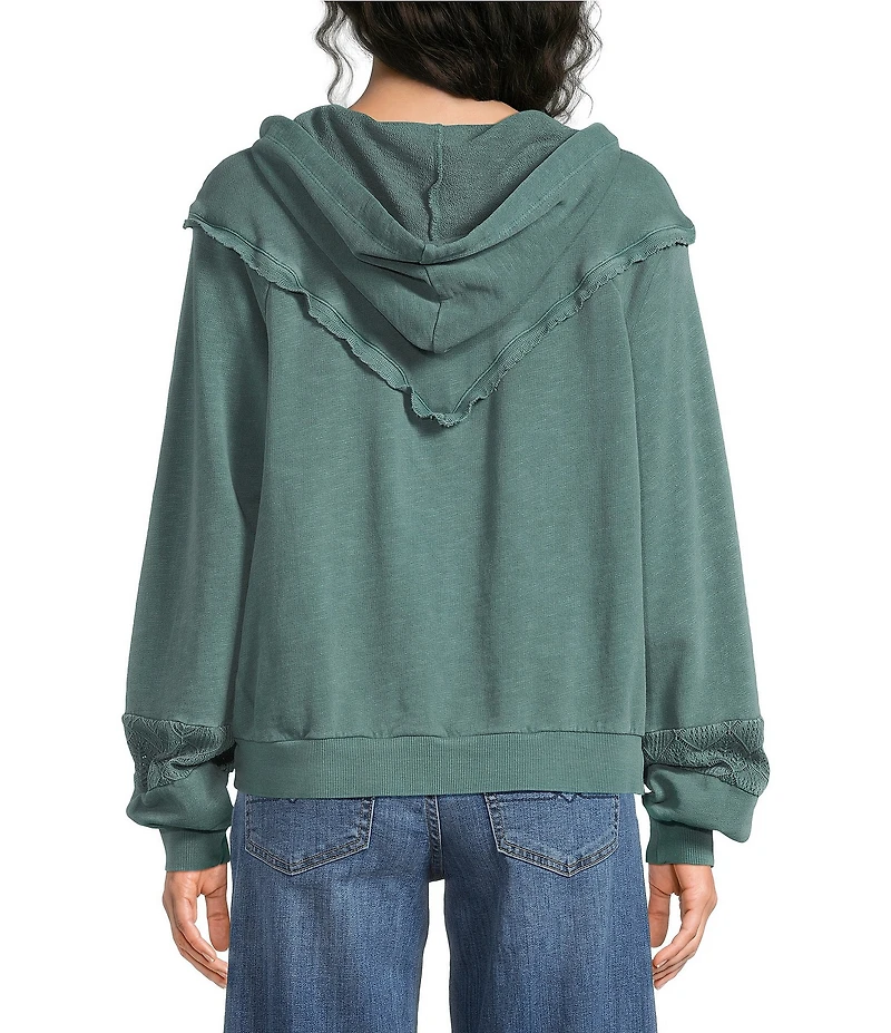 Lucky Brand Fleece Hoodie Long Sleeve Top