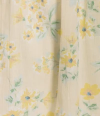 Lucky Brand Floral Print Square Neck Sleeveless Midi A-Line Dress