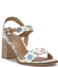 Lucky Brand Hallia Floral Ankle Strap Sandals