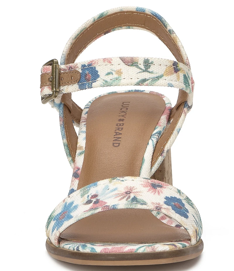 Lucky Brand Hallia Floral Ankle Strap Sandals