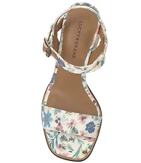 Lucky Brand Hallia Floral Ankle Strap Sandals